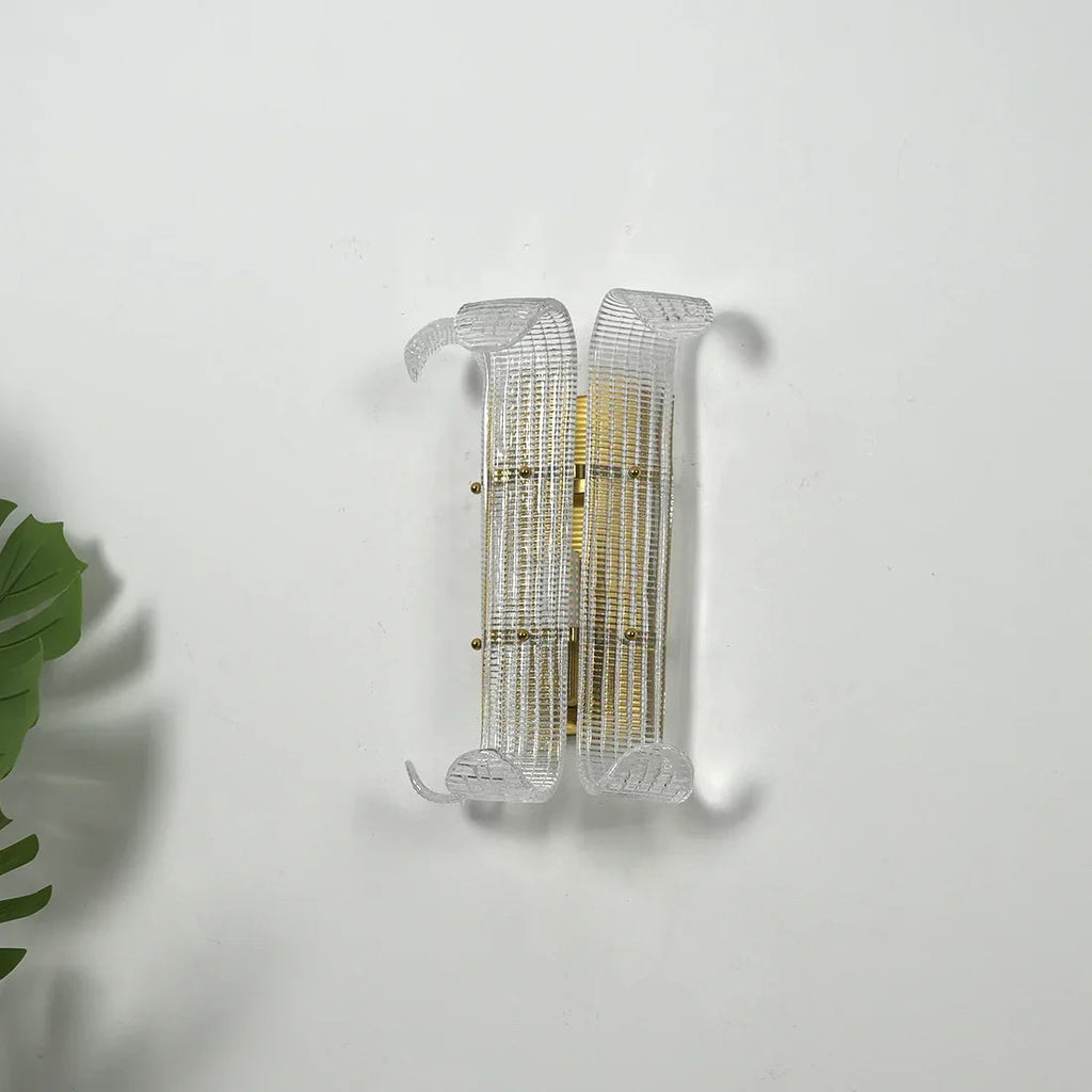 Curved Glass Slat Drum Wall Lamp | wildoxy
