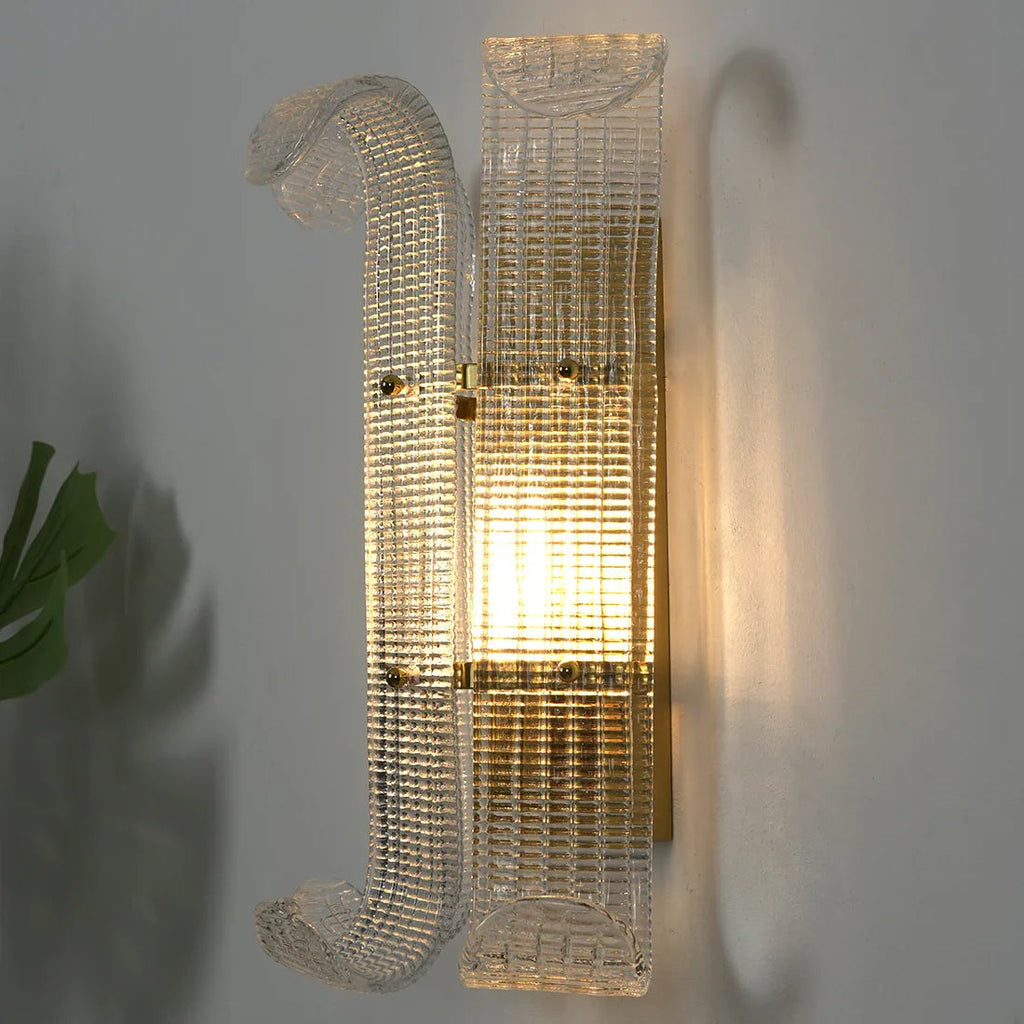 Curved Glass Slat Drum Wall Lamp | wildoxy