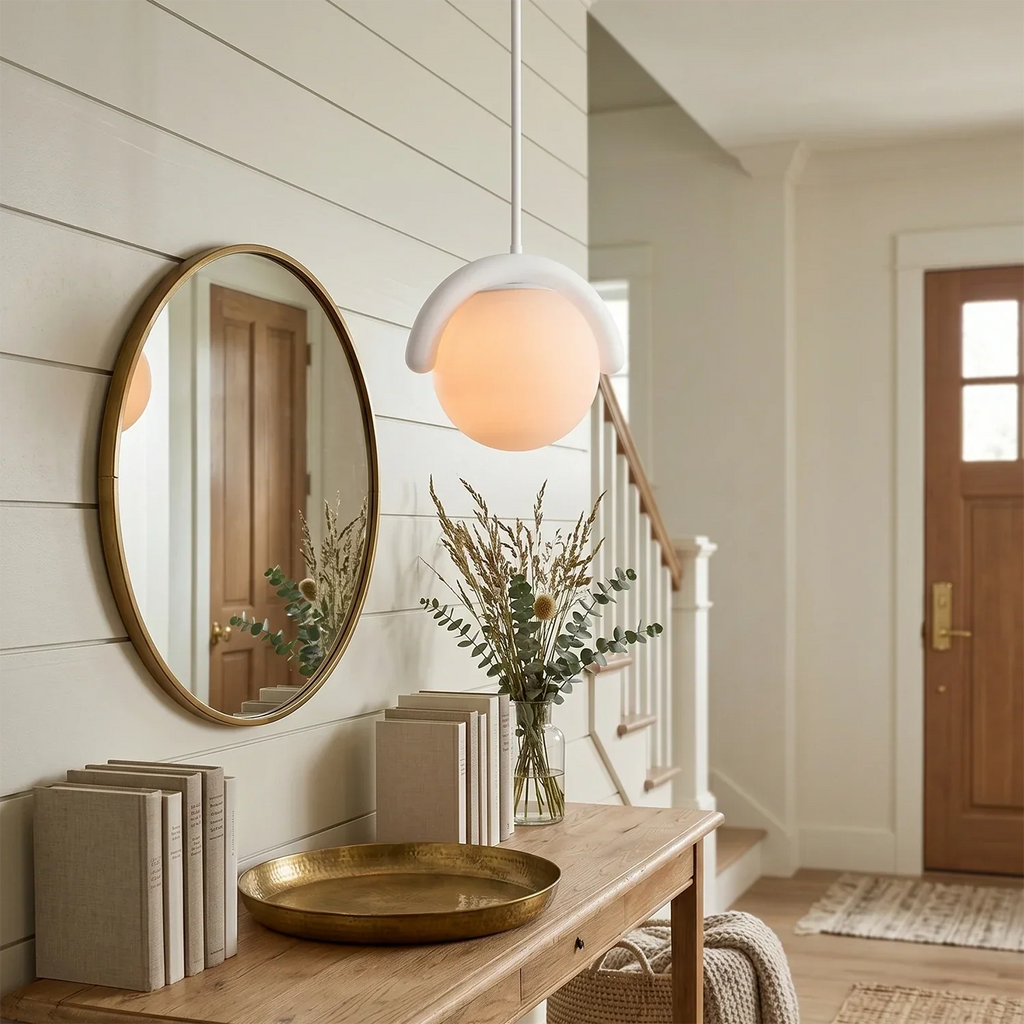 Curved Linear Opal Globe Pendant | wildoxy