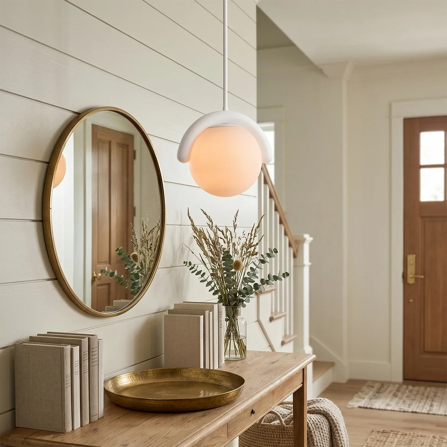 Curved Linear Opal Globe Pendant | wildoxy