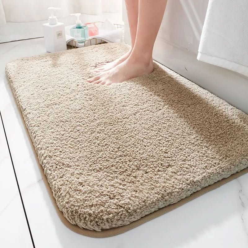 Cushly Thick Microfiber Bath Mat, High Pile Surface, Non Slip Backing