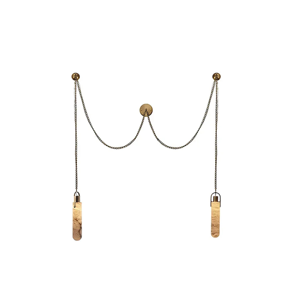 Cylindrical Alabaster Draped Chain Chandelier | wildoxy
