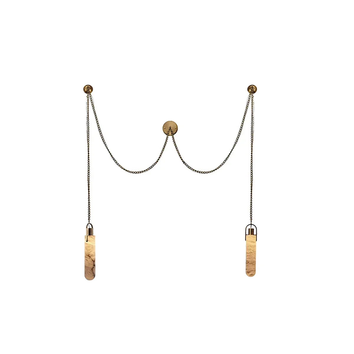 Cylindrical Alabaster Draped Chain Chandelier | wildoxy