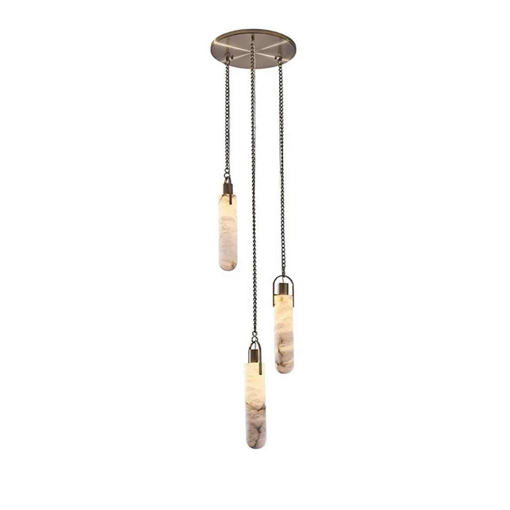 Cylindrical Alabaster Draped Chain Chandelier | wildoxy