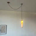 Cylindrical Alabaster Draped Chain Chandelier | wildoxy