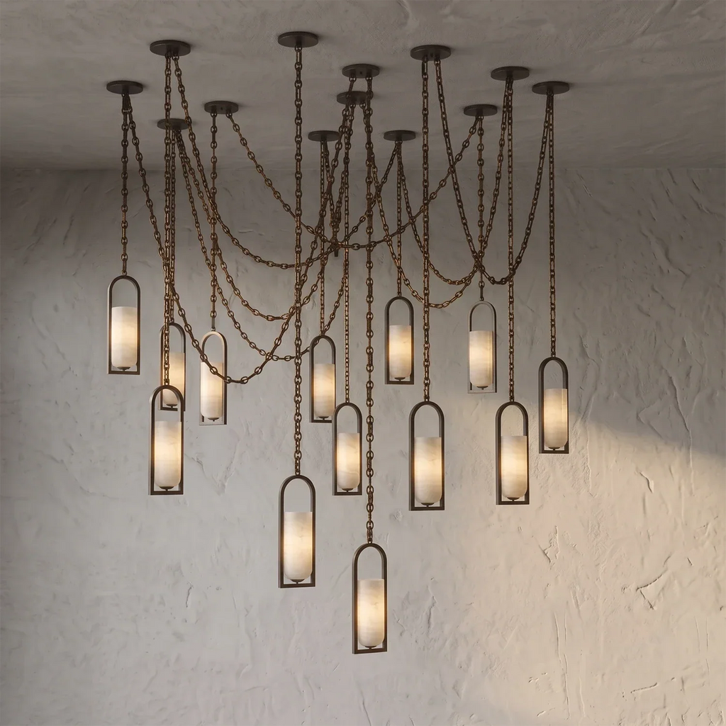 Cylindrical Alabaster Multi-light Pendant | wildoxy