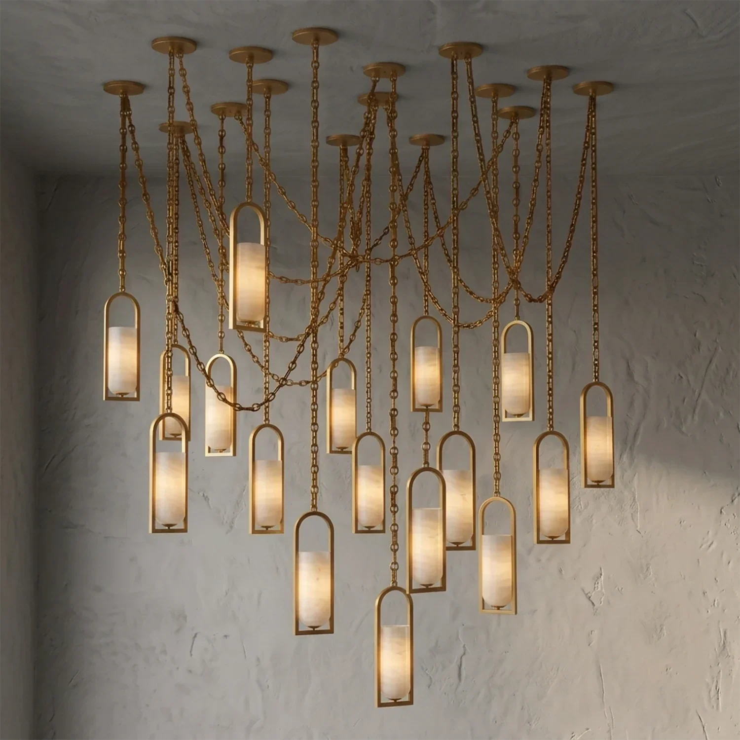 Cylindrical Alabaster Multi-light Pendant | wildoxy