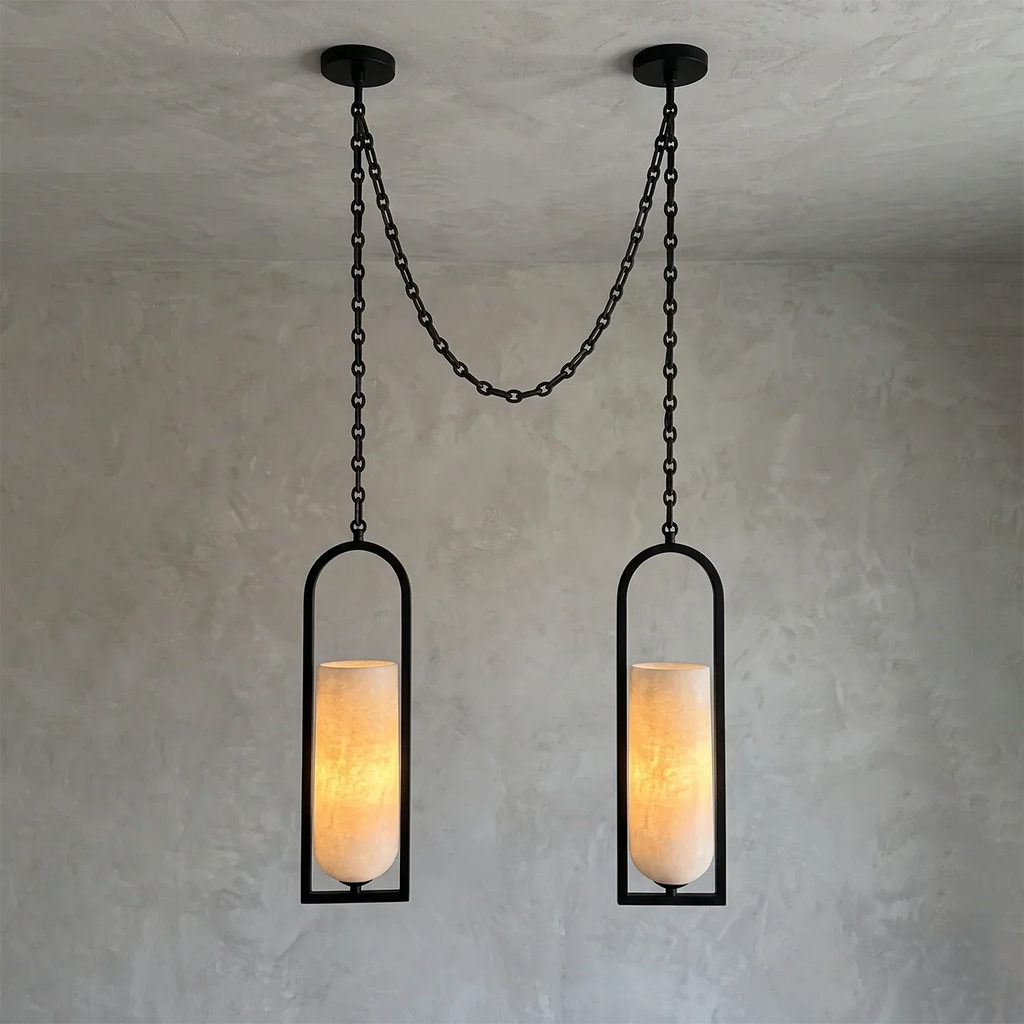 Cylindrical Alabaster Multi-light Pendant | wildoxy
