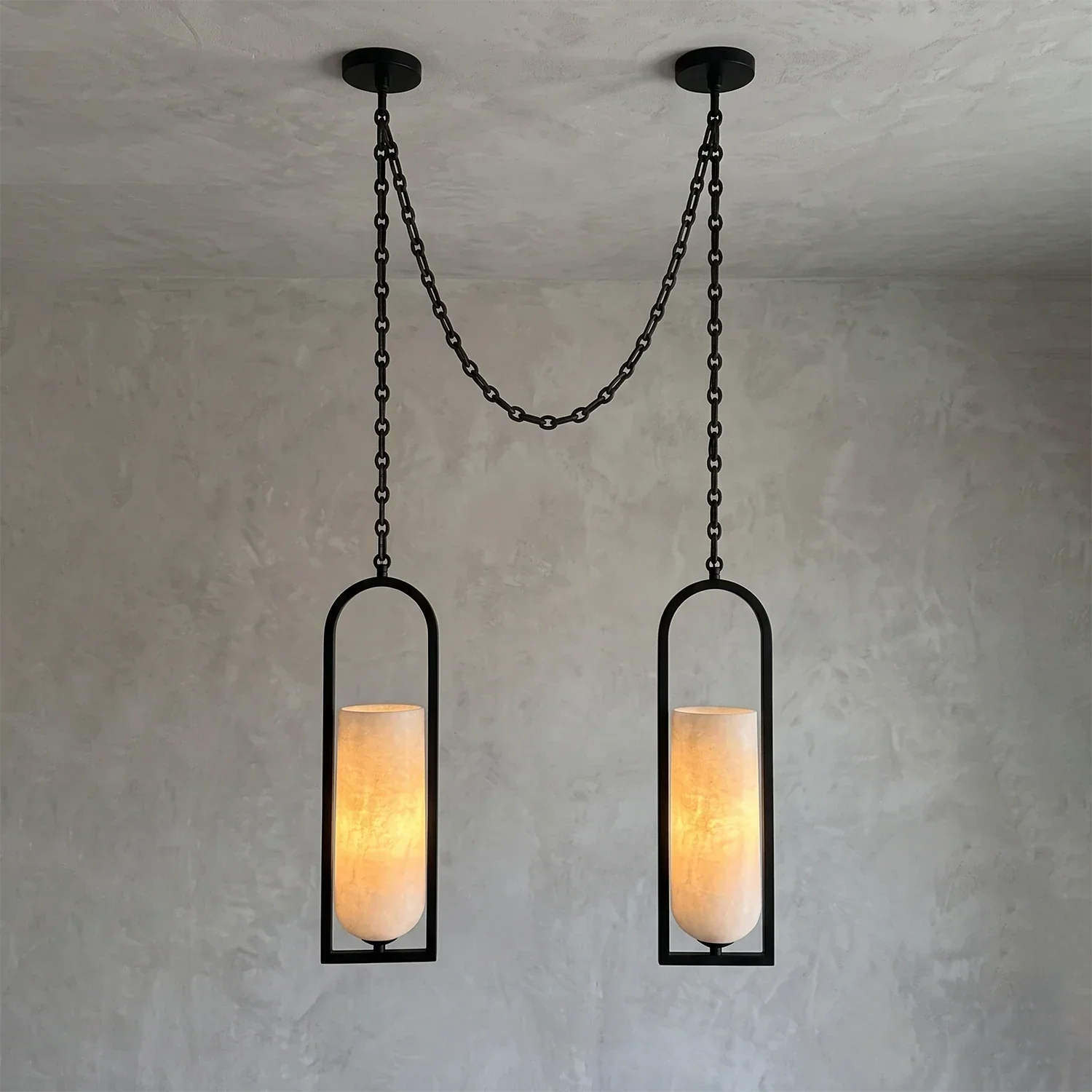 Cylindrical Alabaster Multi-light Pendant | wildoxy