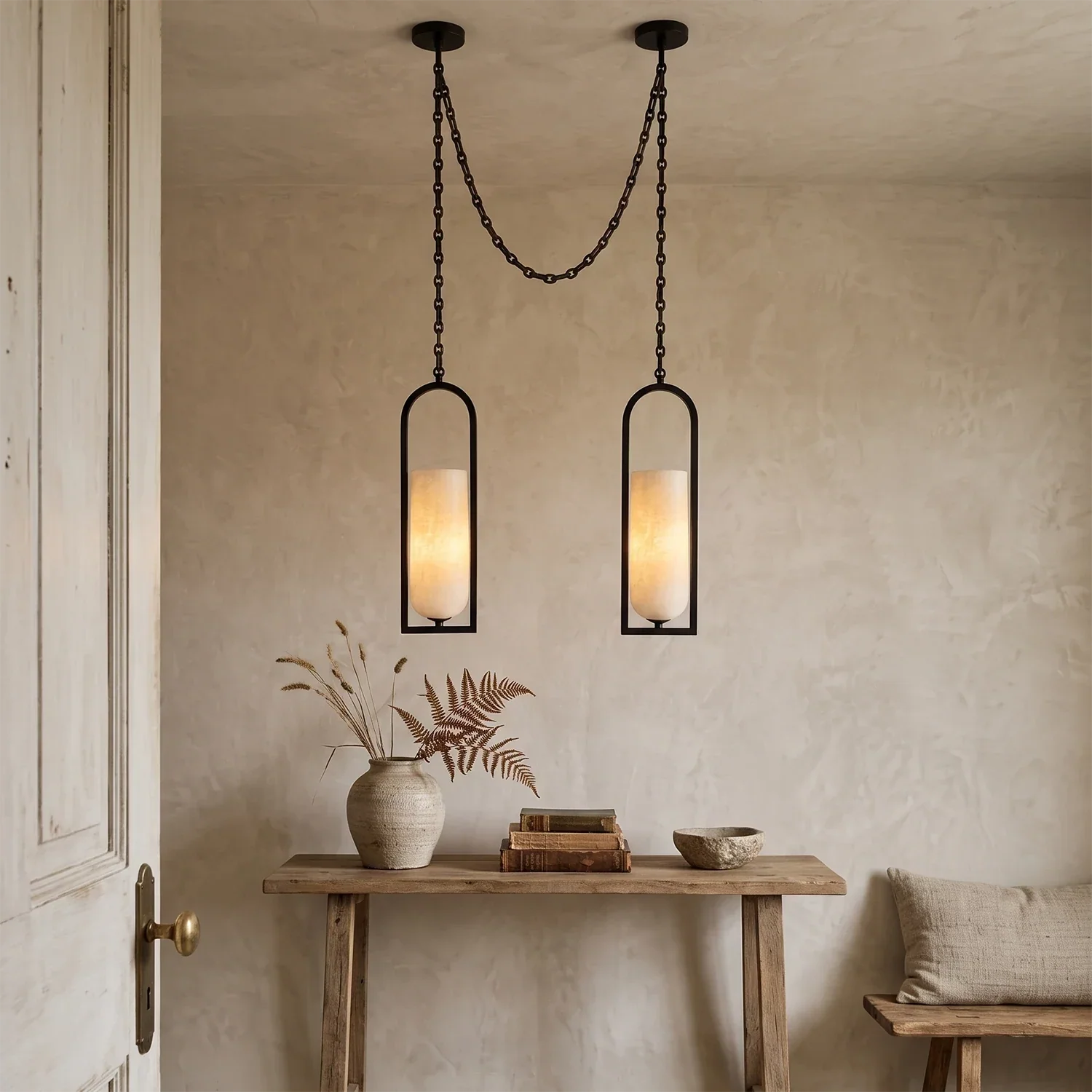 Cylindrical Alabaster Multi-light Pendant | wildoxy