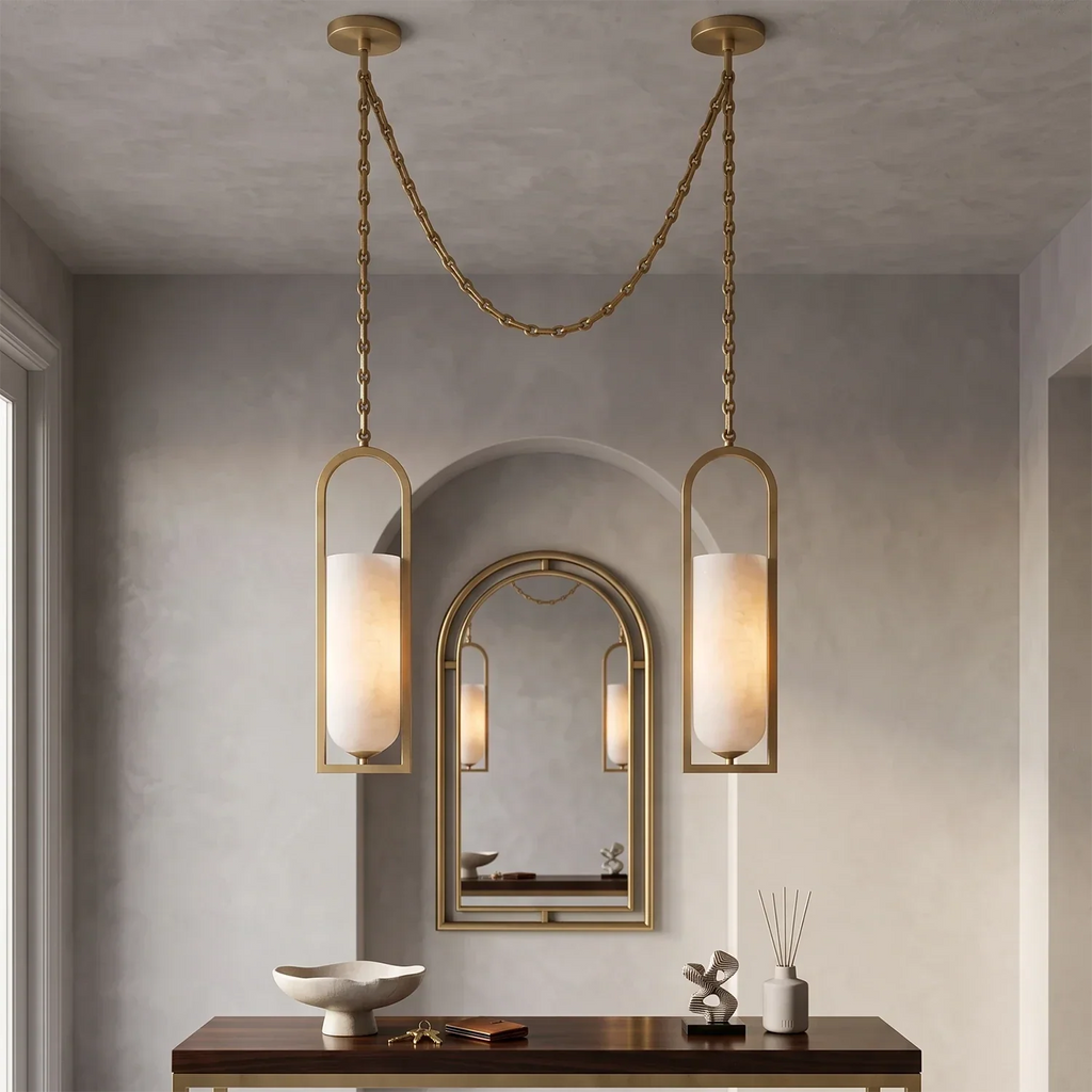 Cylindrical Alabaster Multi-light Pendant | wildoxy