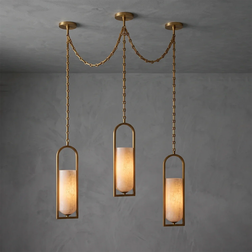 Cylindrical Alabaster Multi-light Pendant | wildoxy