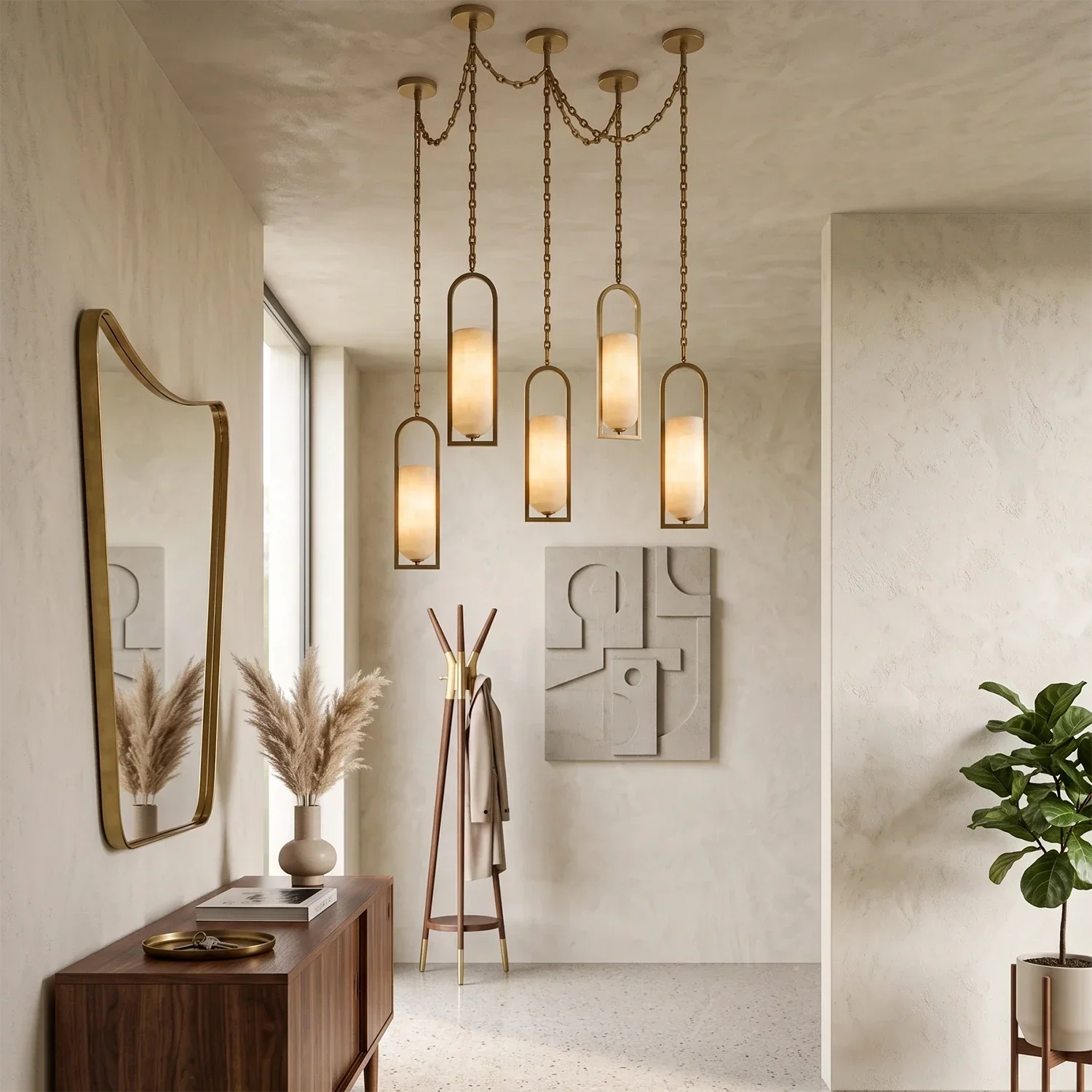 Cylindrical Alabaster Multi-light Pendant | wildoxy