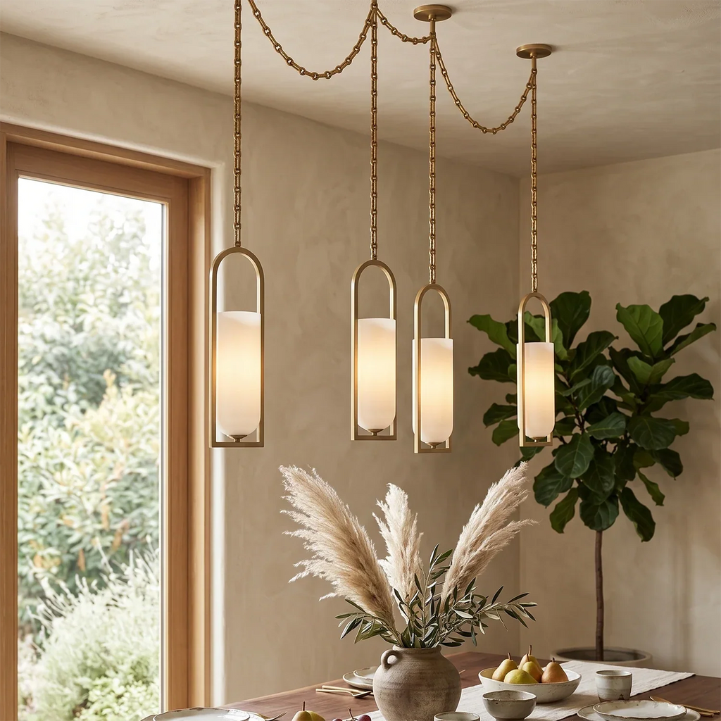 Cylindrical Alabaster Multi-light Pendant | wildoxy
