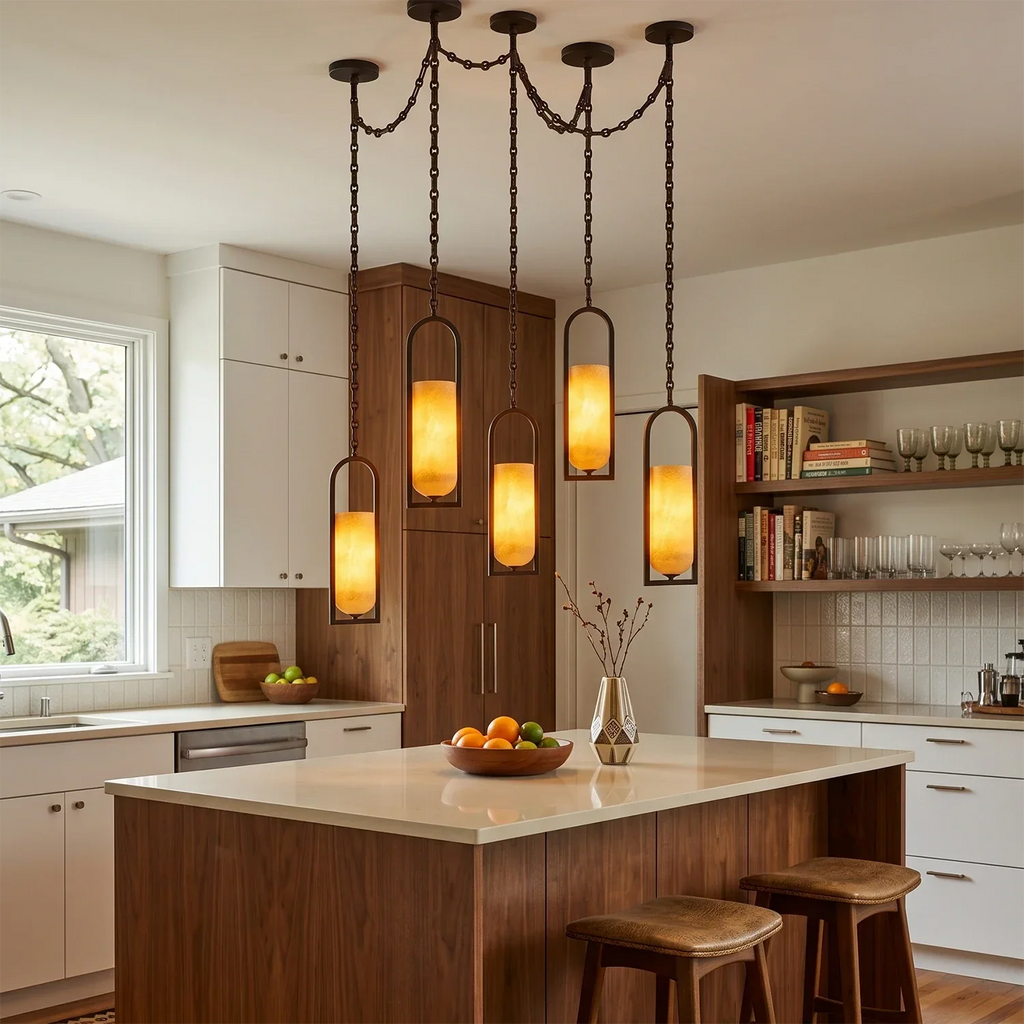 Cylindrical Alabaster Multi-light Pendant | wildoxy