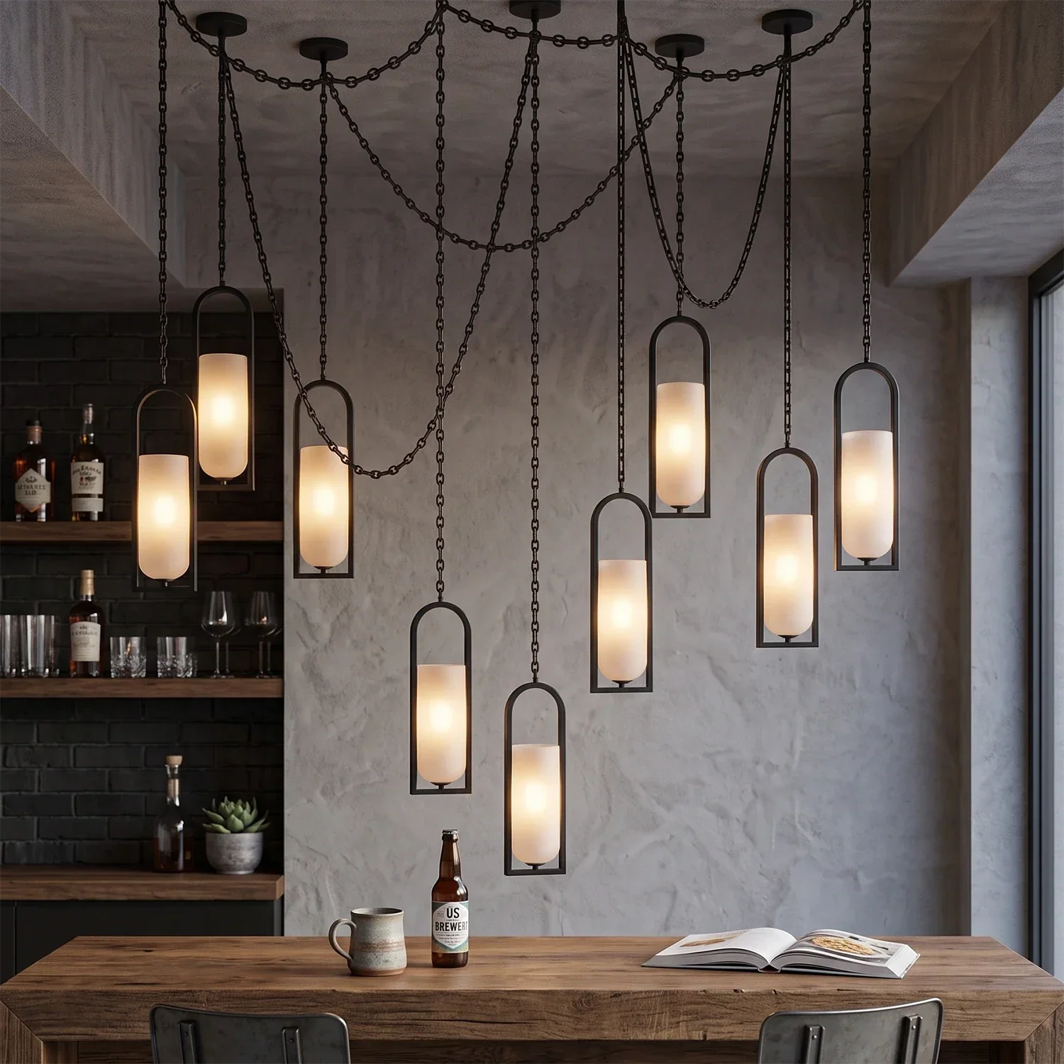Cylindrical Alabaster Multi-light Pendant | wildoxy