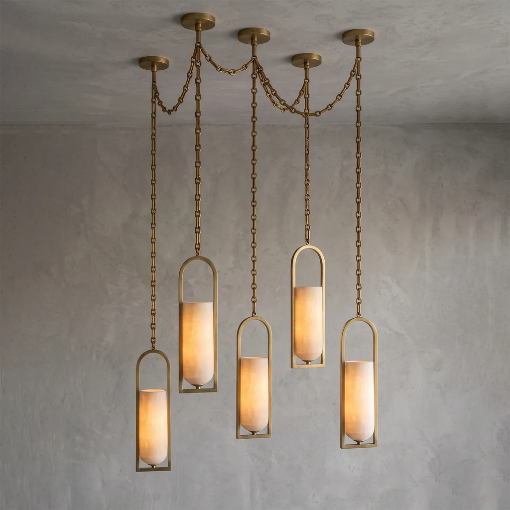 Cylindrical Alabaster Multi-light Pendant | wildoxy