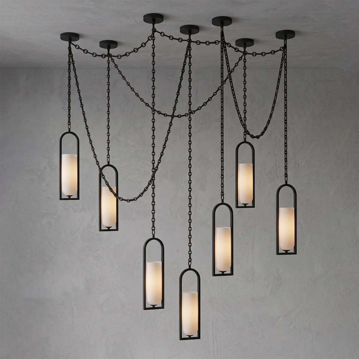 Cylindrical Alabaster Multi-light Pendant | wildoxy