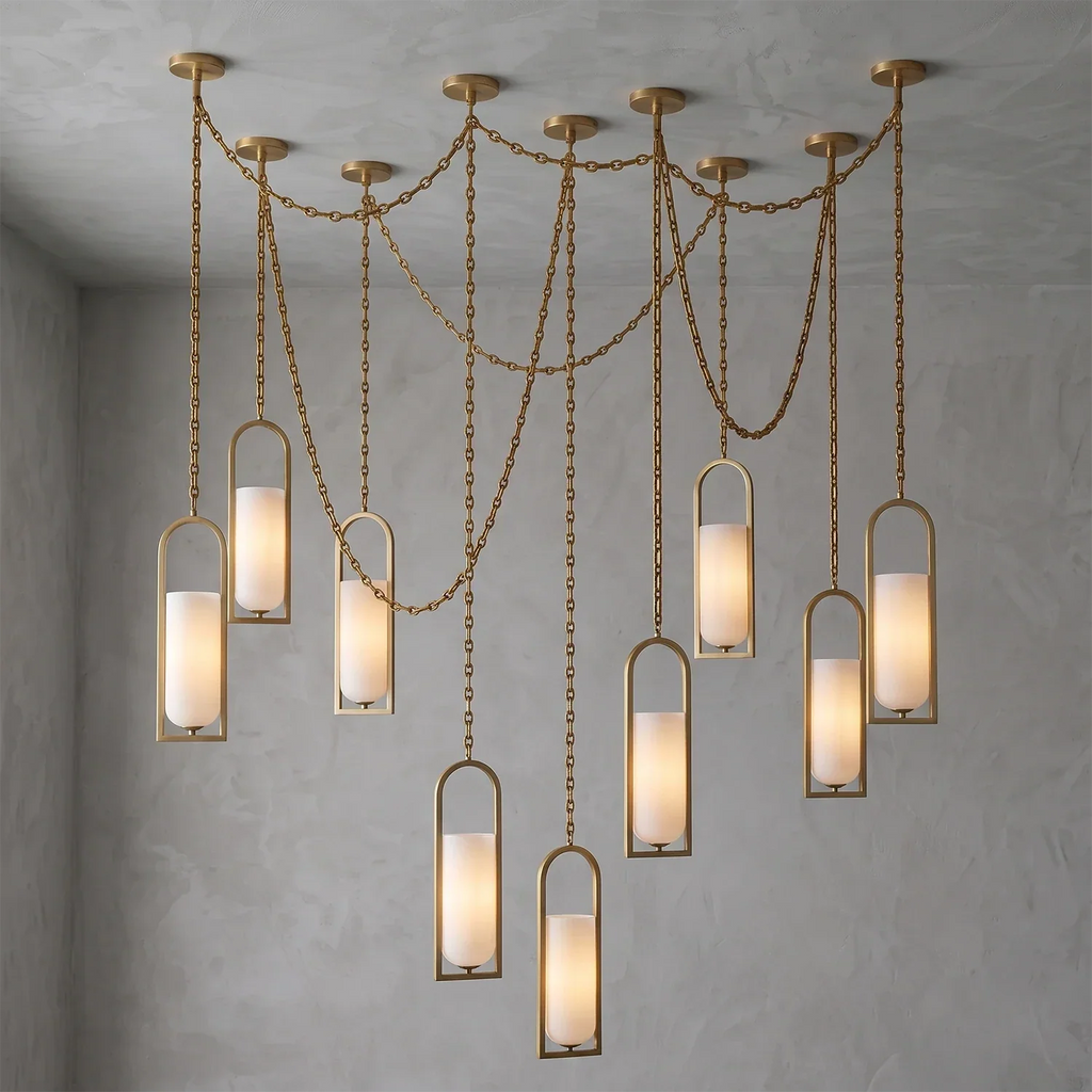 Cylindrical Alabaster Multi-light Pendant | wildoxy