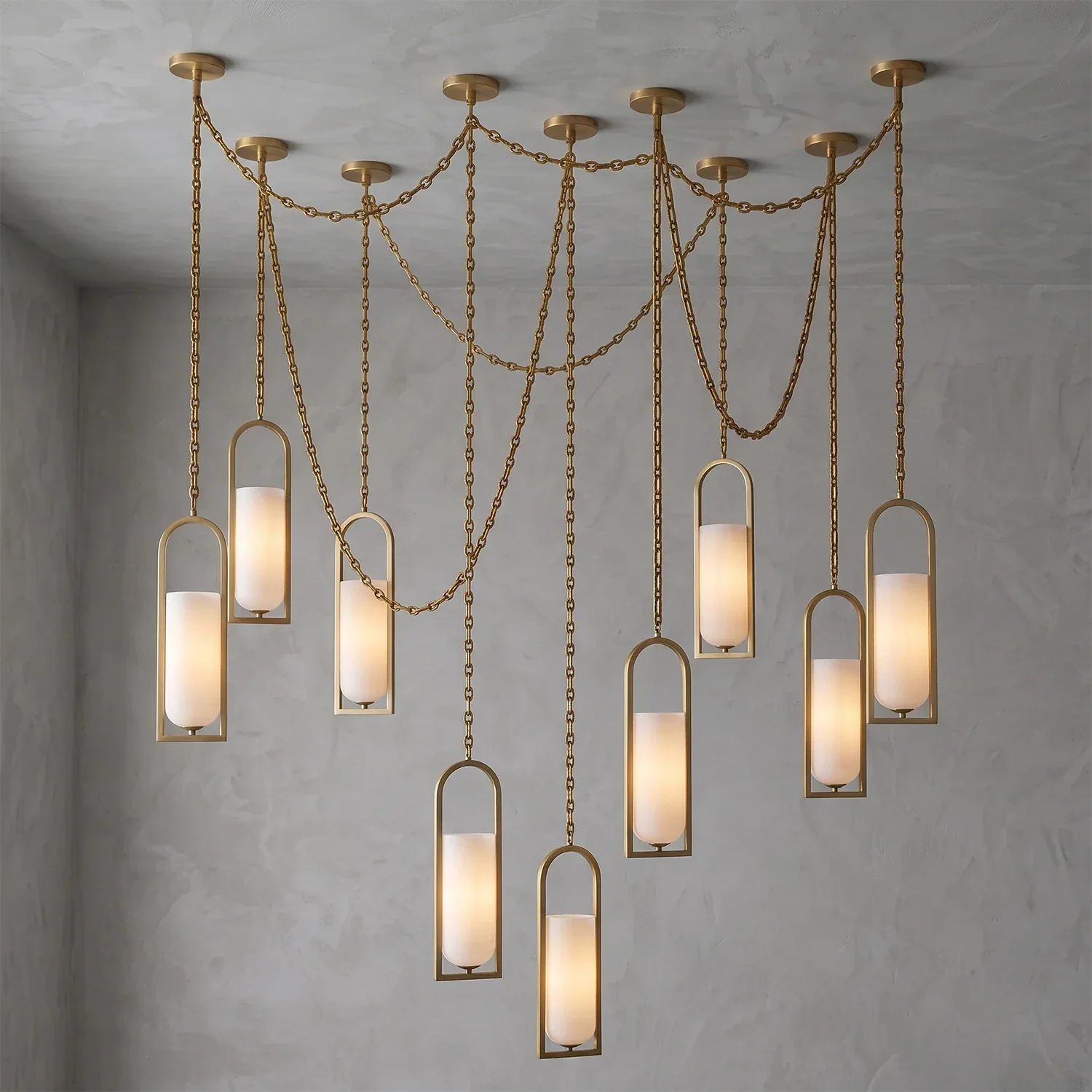 Cylindrical Alabaster Multi-light Pendant | wildoxy