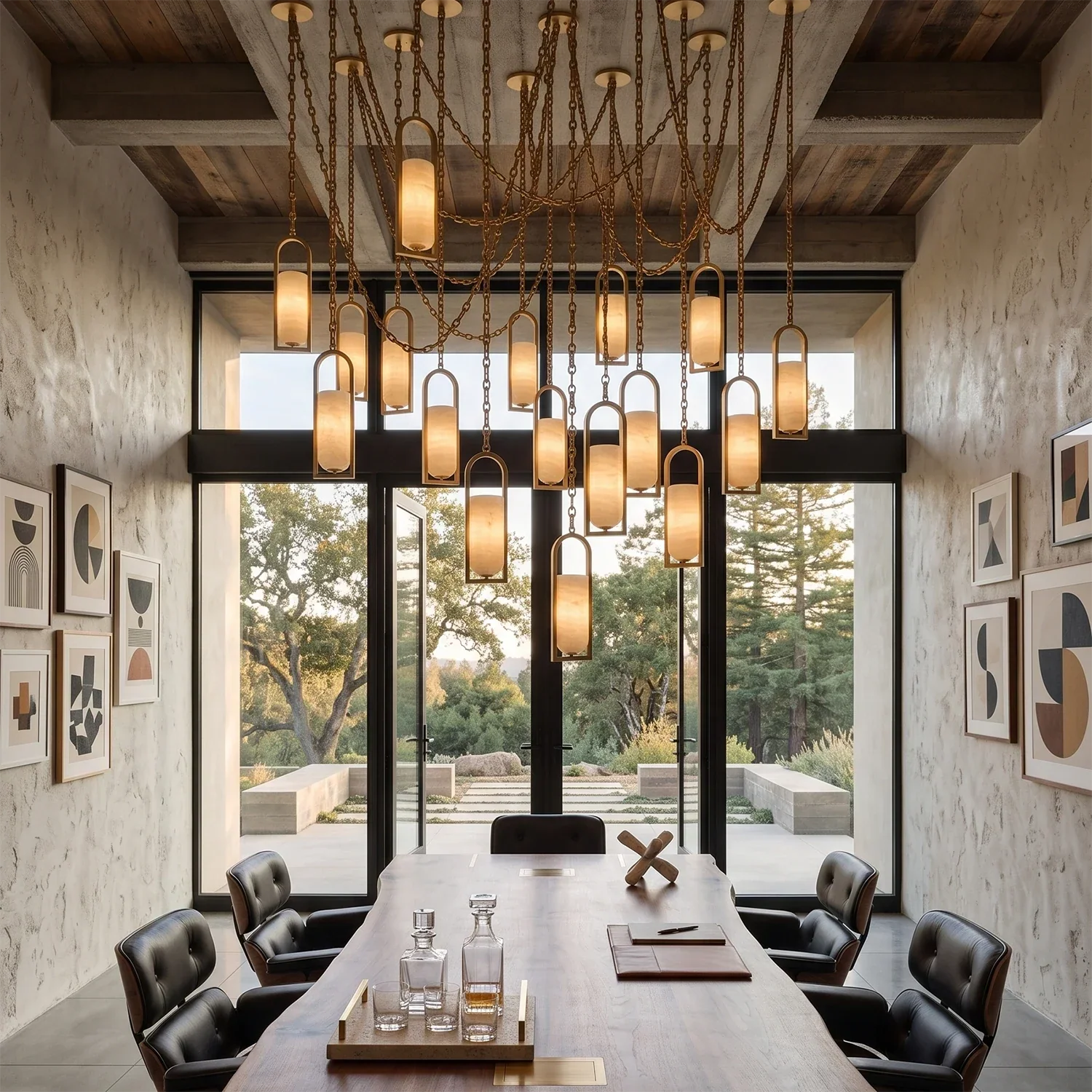 Cylindrical Alabaster Multi-light Pendant | wildoxy