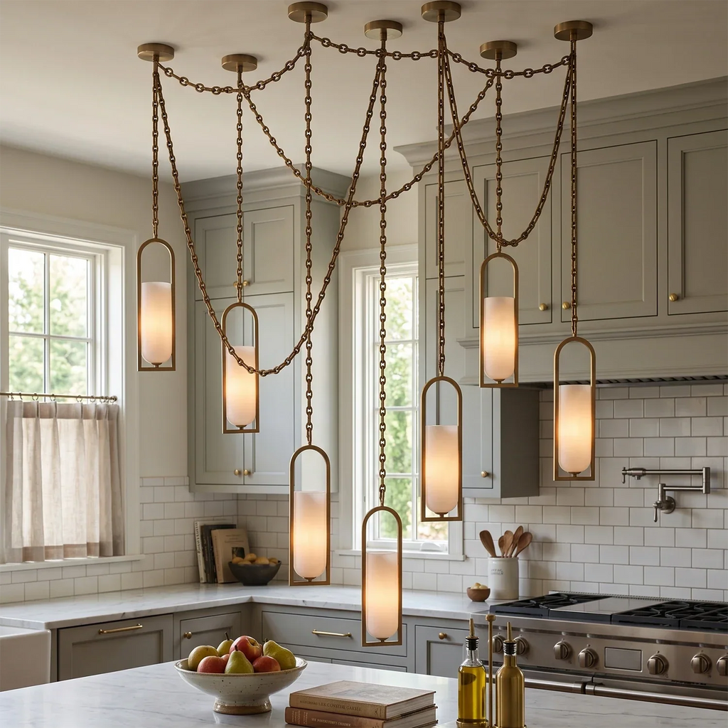 Cylindrical Alabaster Multi-light Pendant | wildoxy