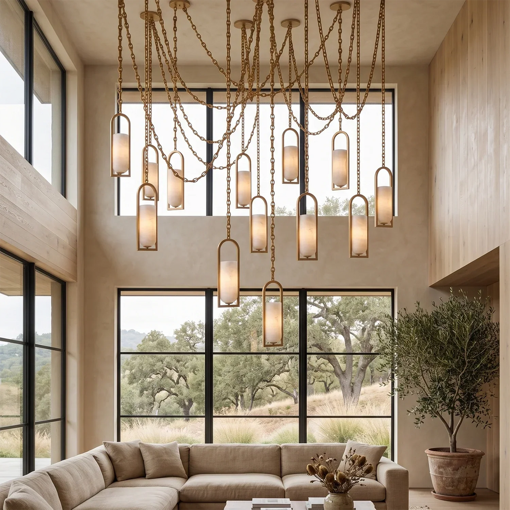 Cylindrical Alabaster Multi-light Pendant | wildoxy