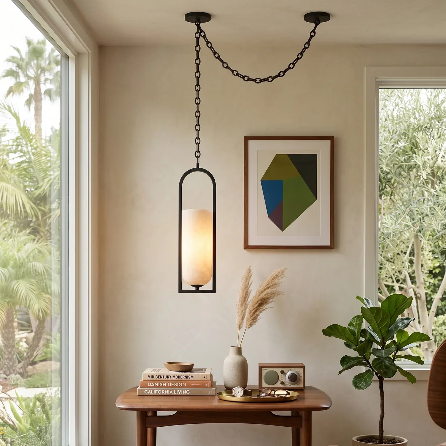 Cylindrical Alabaster Multi-light Pendant | wildoxy