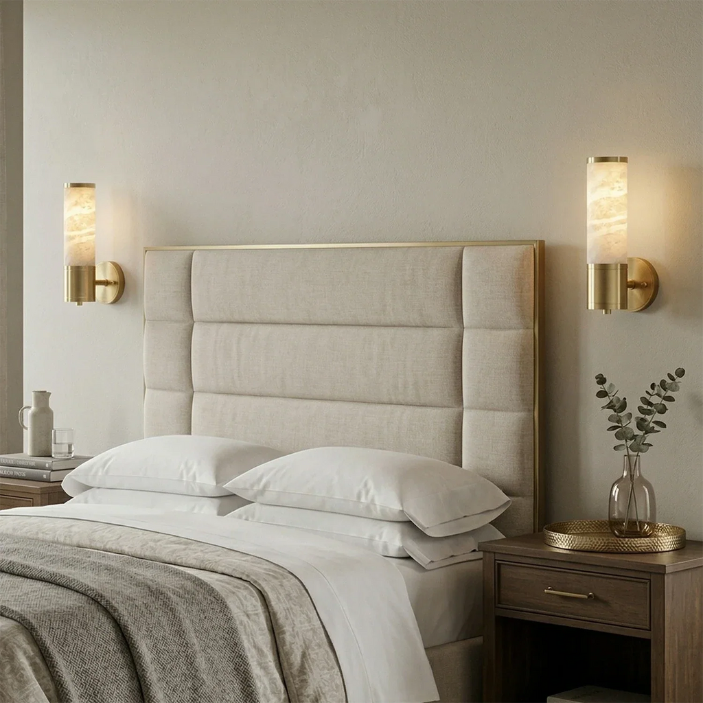 Cylindrical Lampatrin Alabaster Wall Lamp | wildoxy