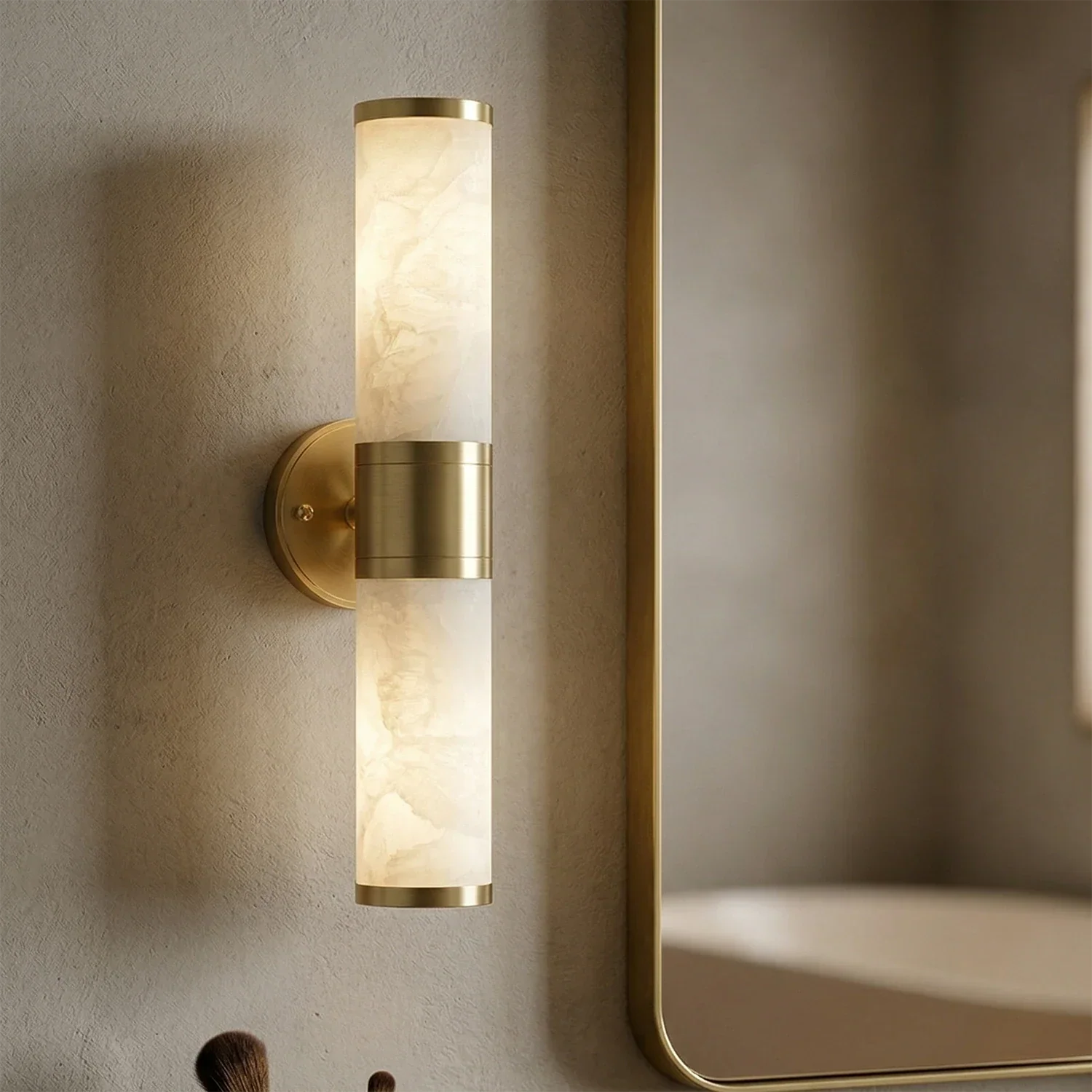 Cylindrical Lampatrin Alabaster Wall Lamp | wildoxy