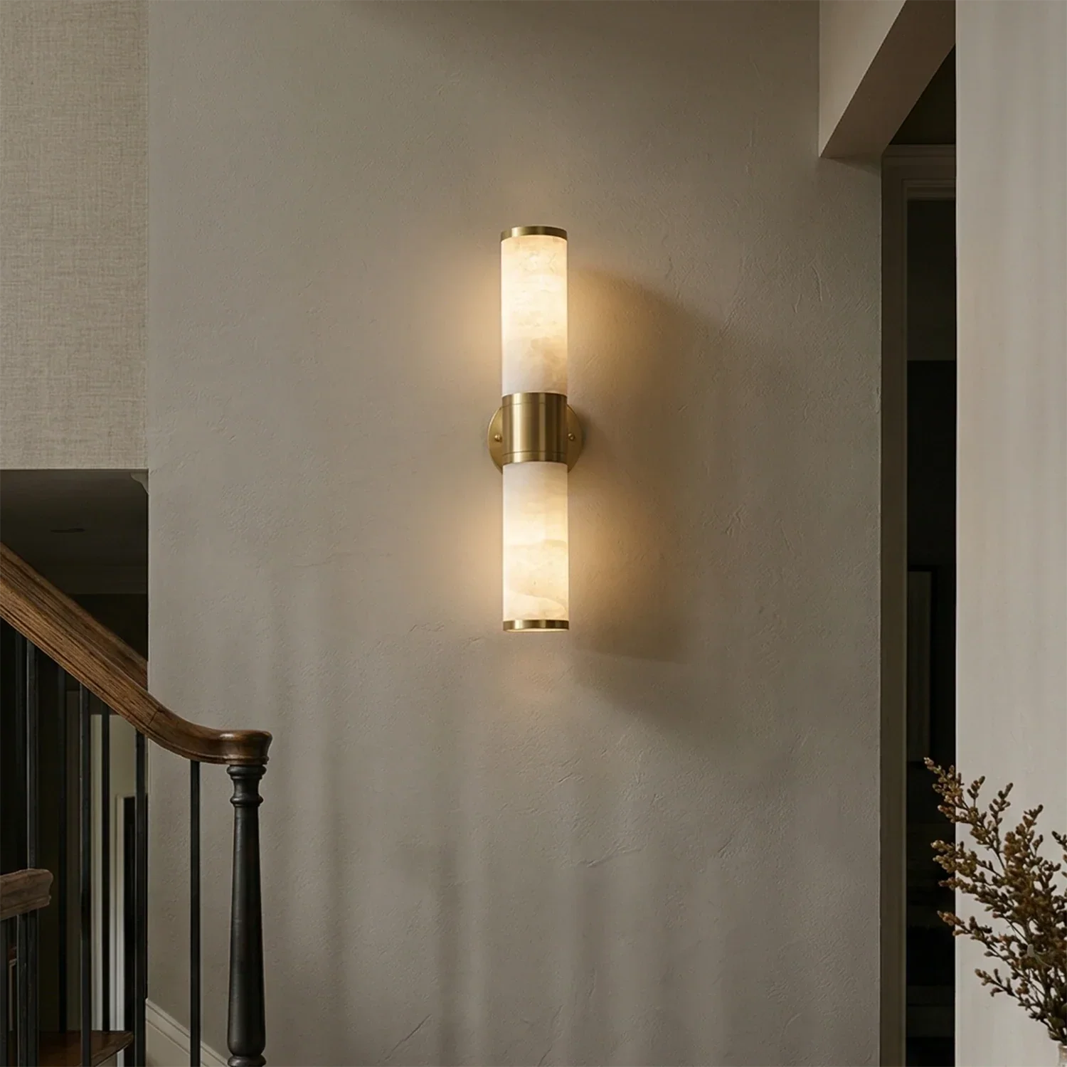 Cylindrical Lampatrin Alabaster Wall Lamp | wildoxy
