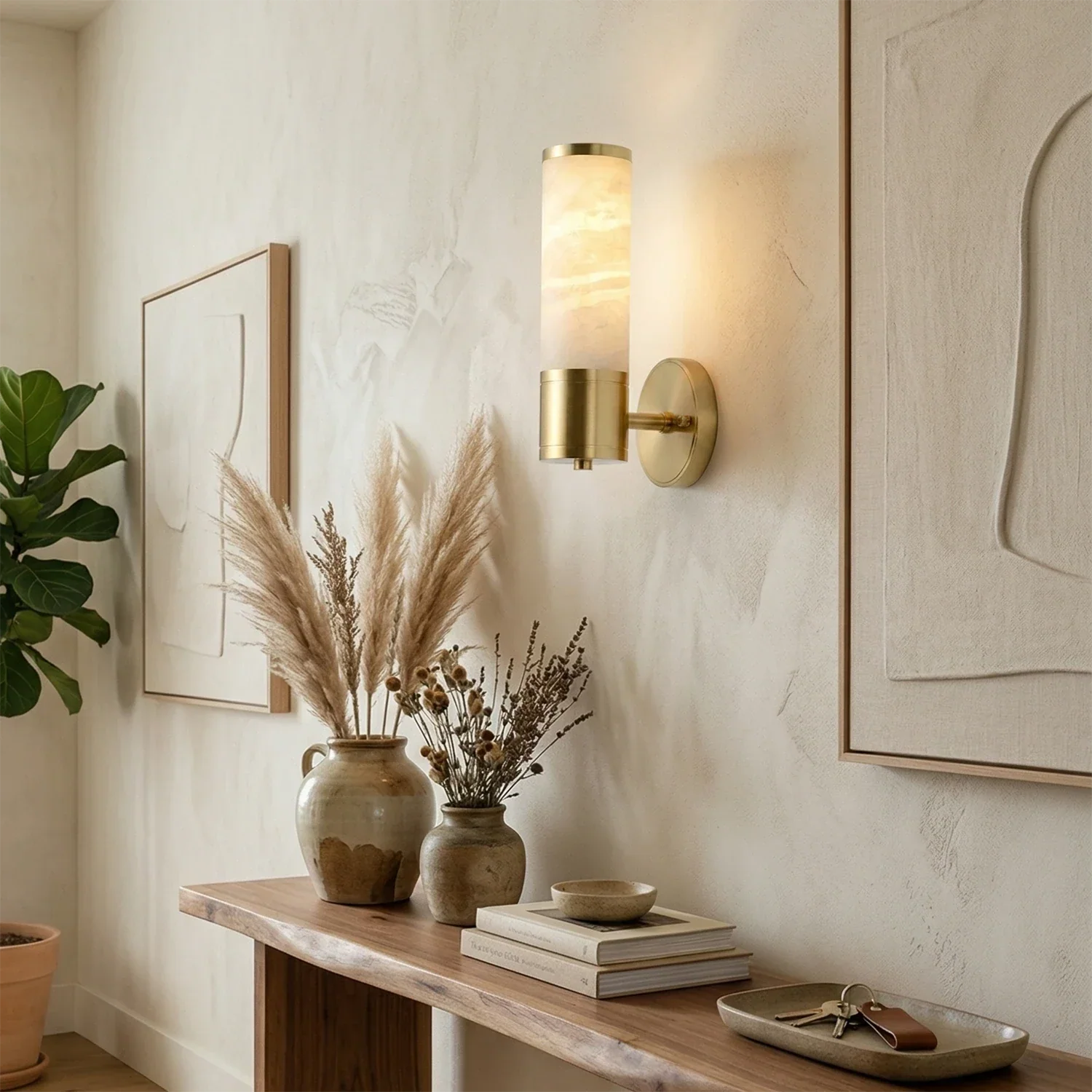 Cylindrical Lampatrin Alabaster Wall Lamp | wildoxy