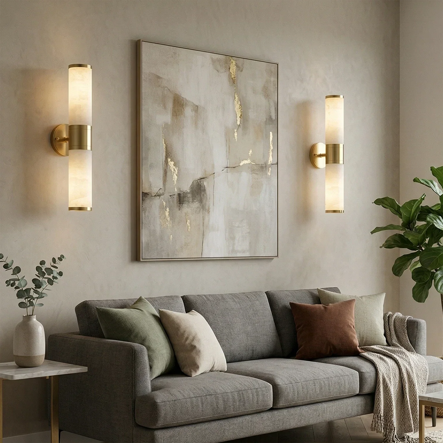 Cylindrical Lampatrin Alabaster Wall Lamp | wildoxy