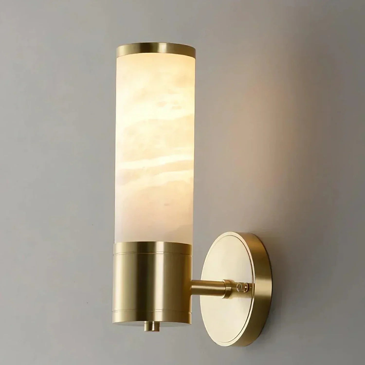 Cylindrical Lampatrin Alabaster Wall Lamp | wildoxy