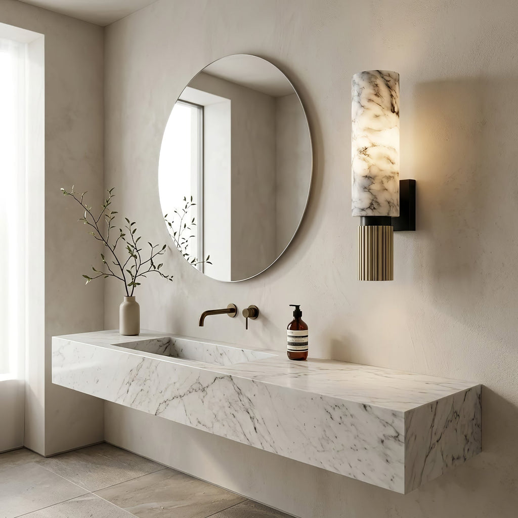Cylindrical Marble Wall Lamp | wildoxy
