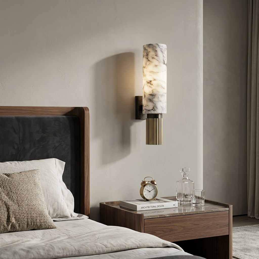 Cylindrical Marble Wall Lamp | wildoxy