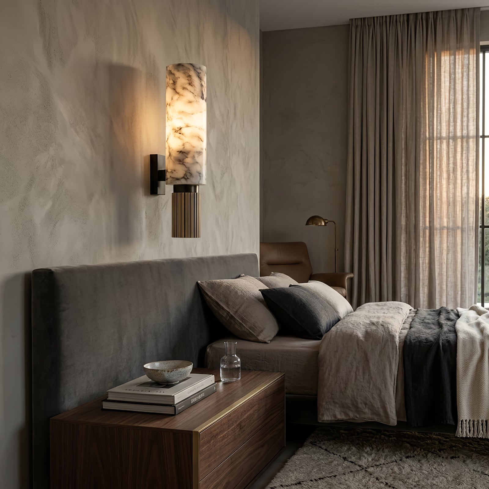 Cylindrical Marble Wall Lamp | wildoxy