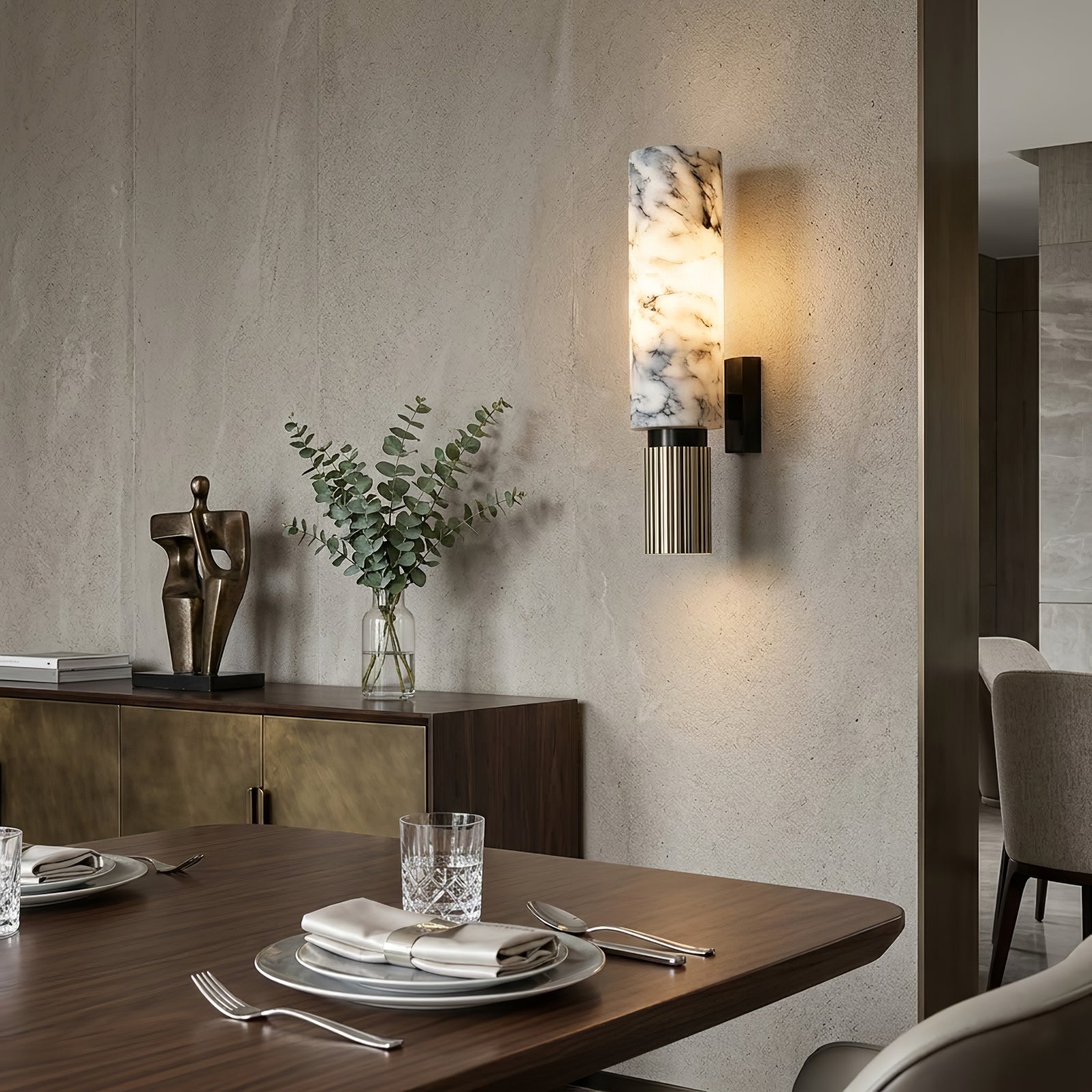 Cylindrical Marble Wall Lamp | wildoxy