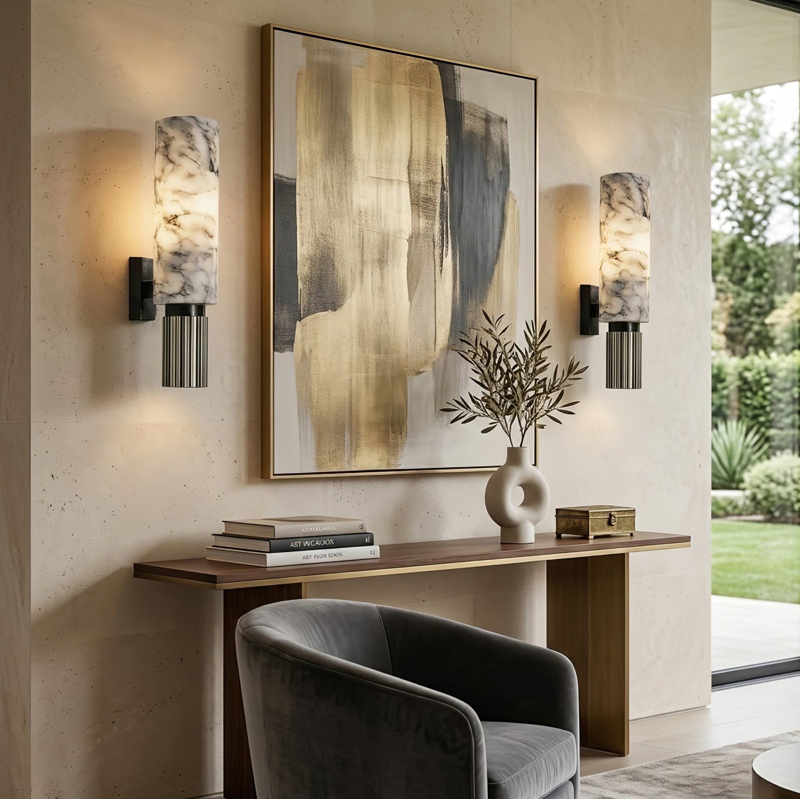Cylindrical Marble Wall Lamp | wildoxy