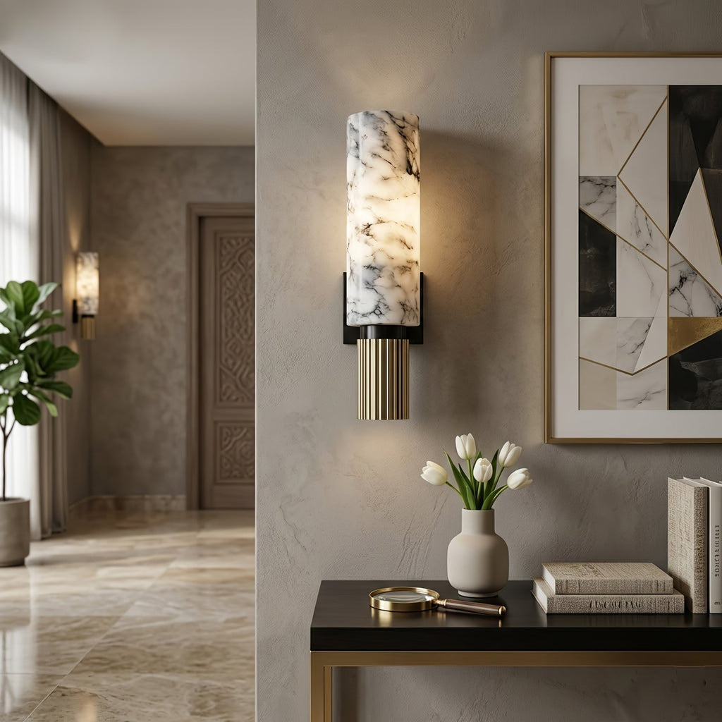Cylindrical Marble Wall Lamp | wildoxy