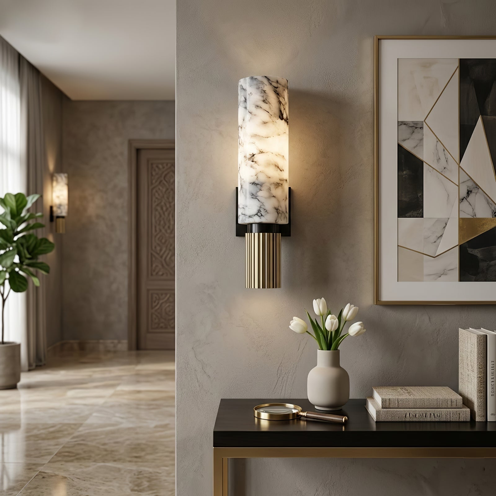 Cylindrical Marble Wall Lamp | wildoxy