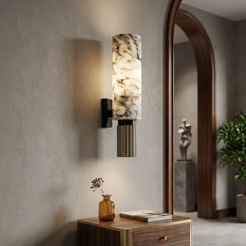 Cylindrical Marble Wall Lamp | wildoxy
