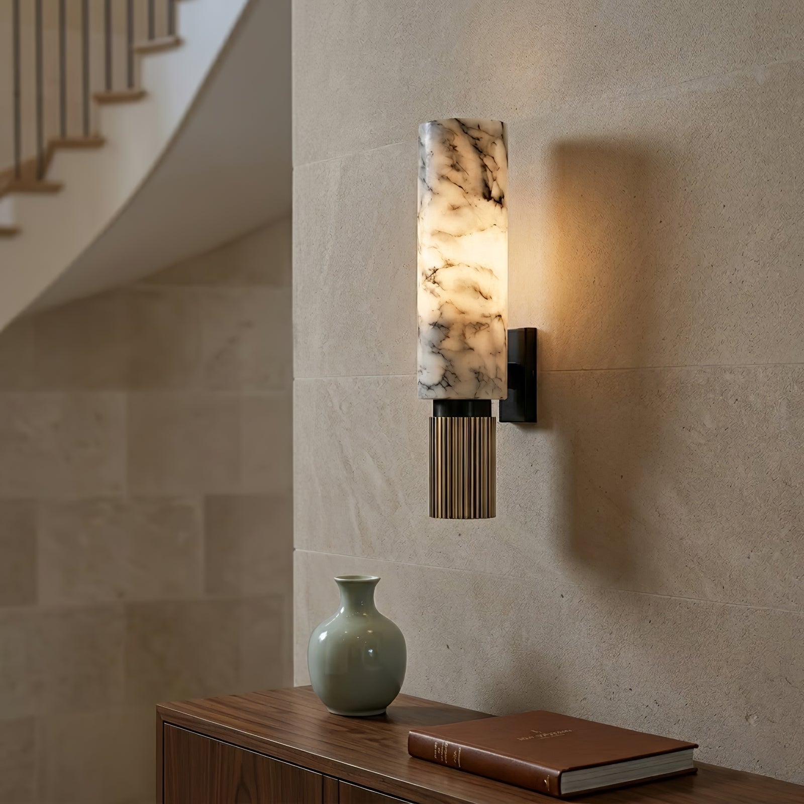 Cylindrical Marble Wall Lamp | wildoxy