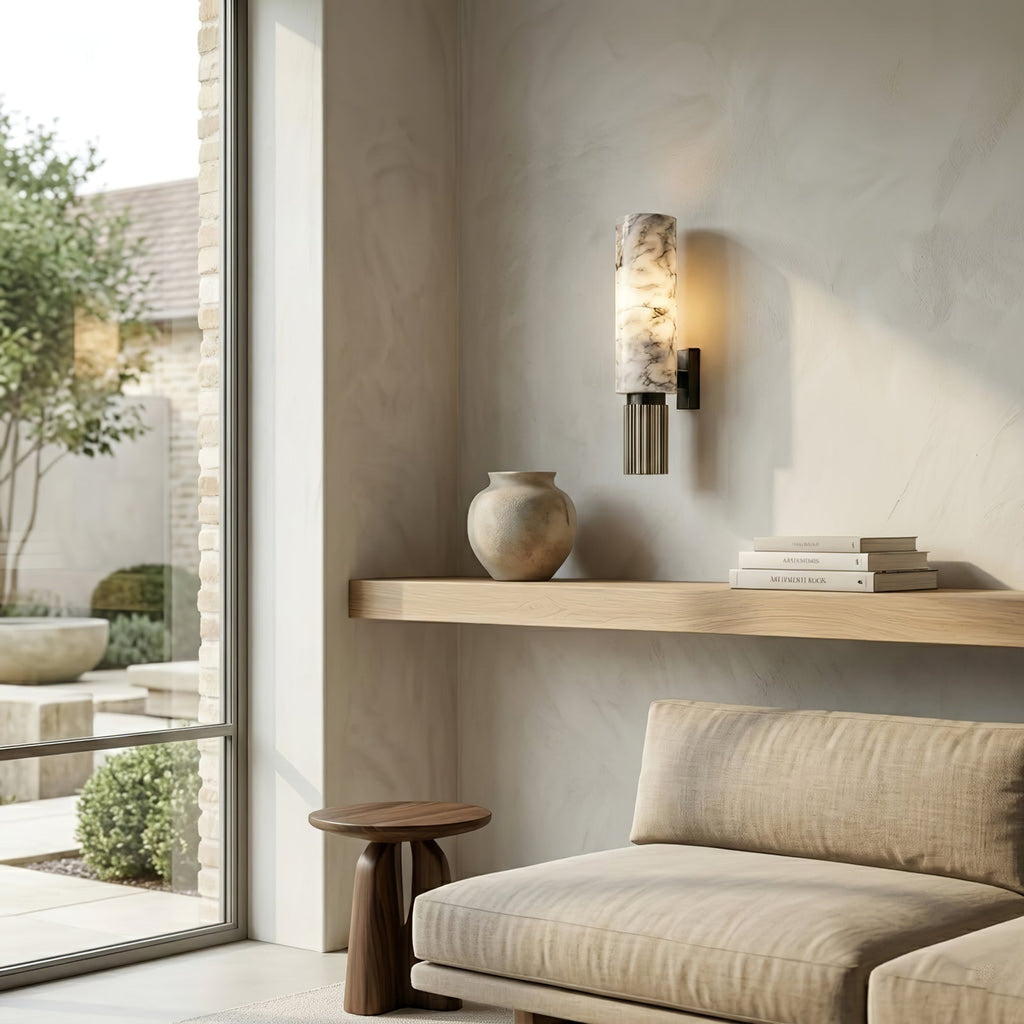 Cylindrical Marble Wall Lamp | wildoxy