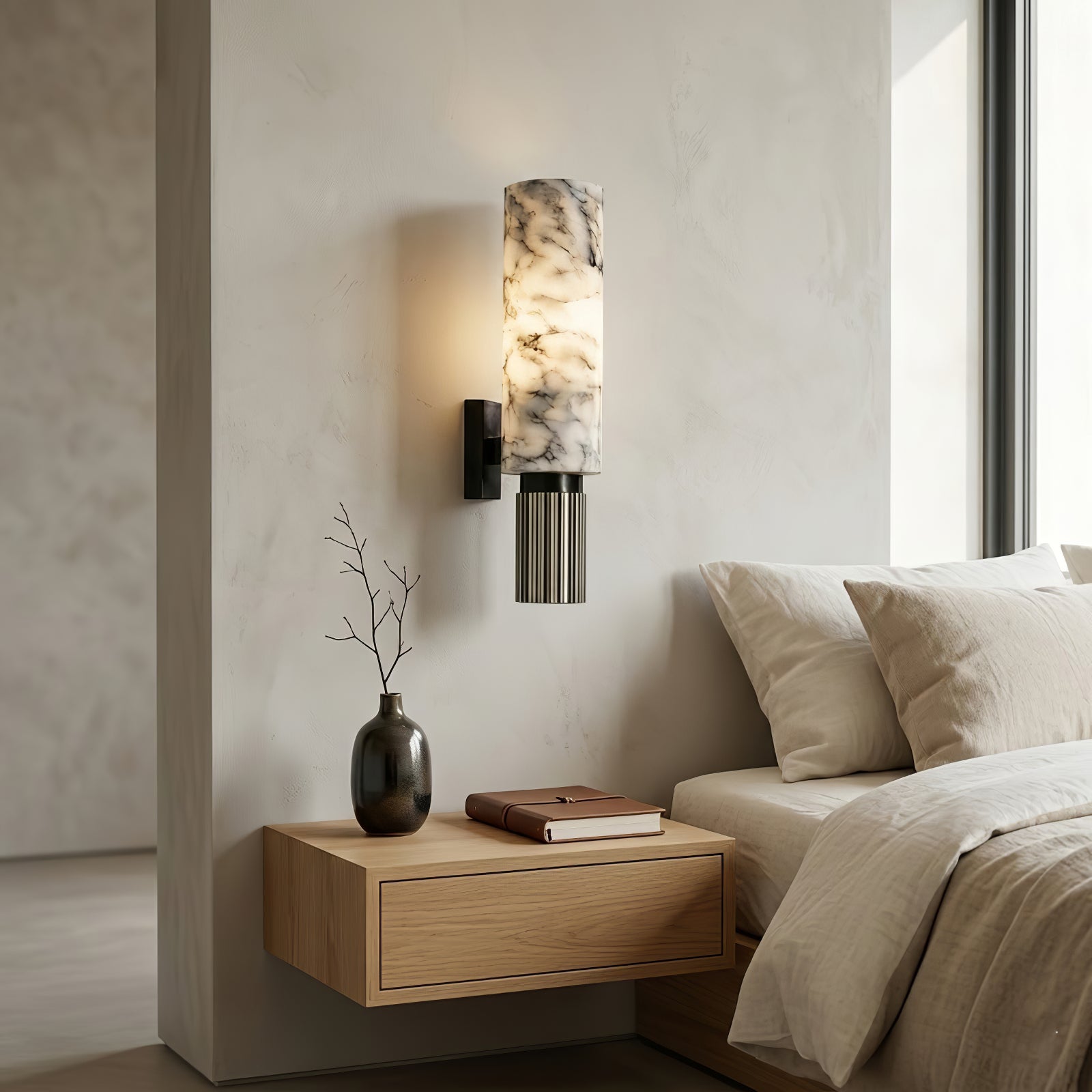 Cylindrical Marble Wall Lamp | wildoxy