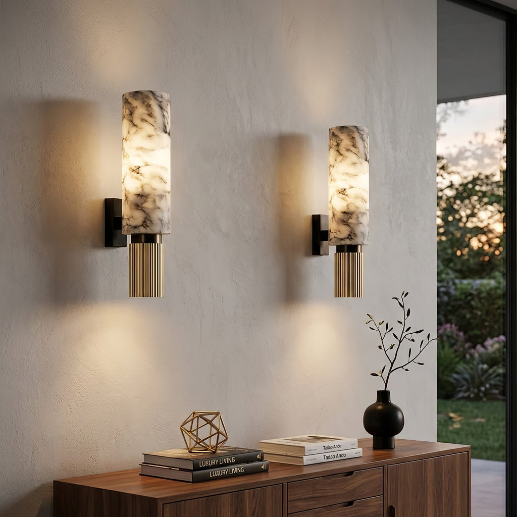 Cylindrical Marble Wall Lamp | wildoxy