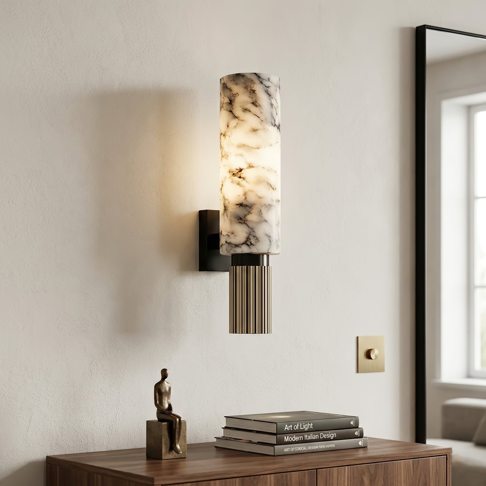 Cylindrical Marble Wall Lamp | wildoxy