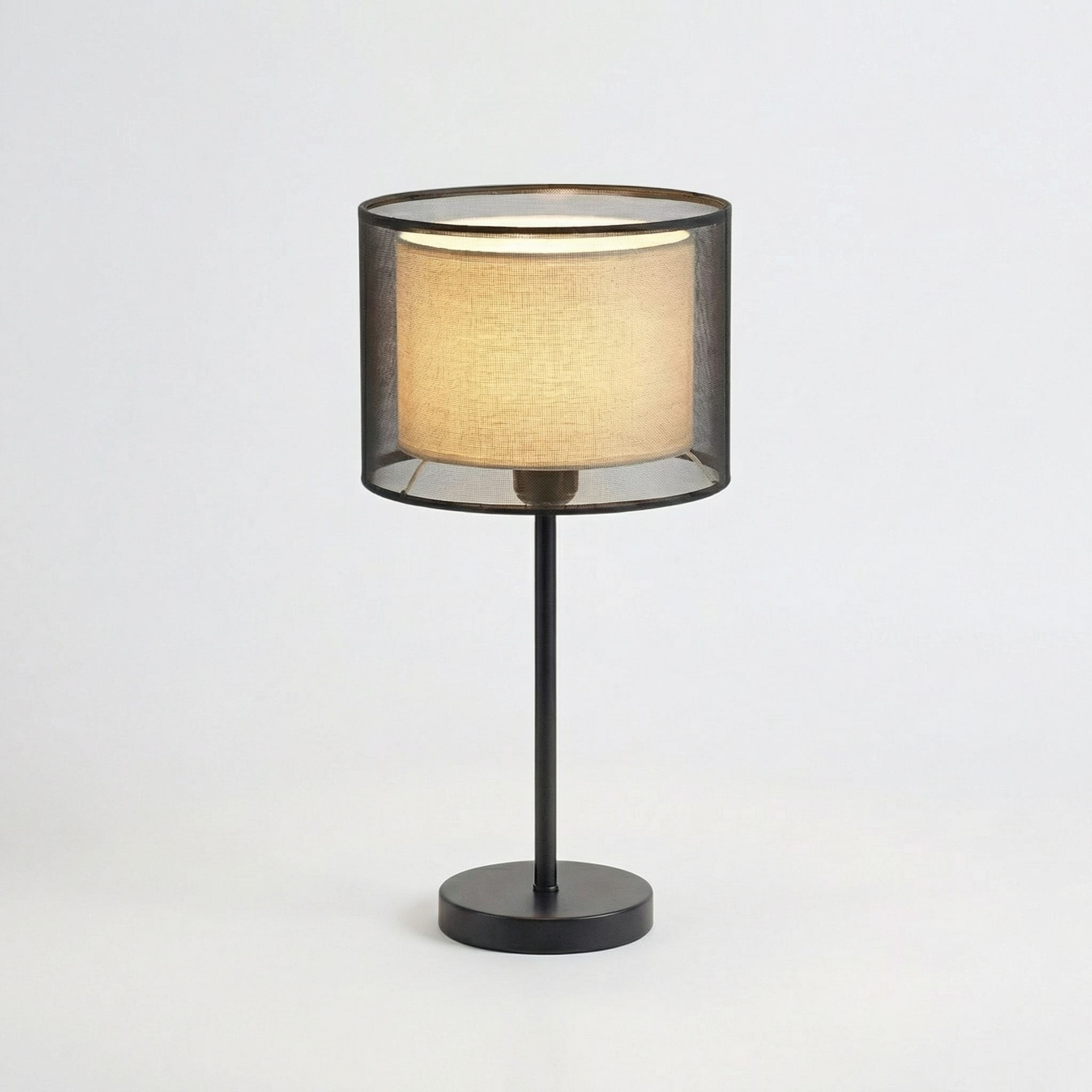 LumaGlow Mesh Table Light with Fabric Inner Shade - Wildoxy