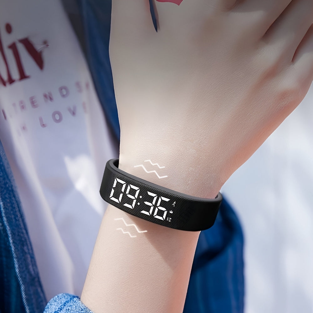 Digital LED-sportklocka — silikonarmband, vattentät USB