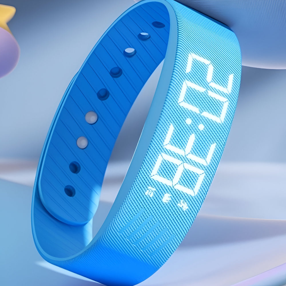 Digital LED-sportklocka — silikonarmband, vattentät USB